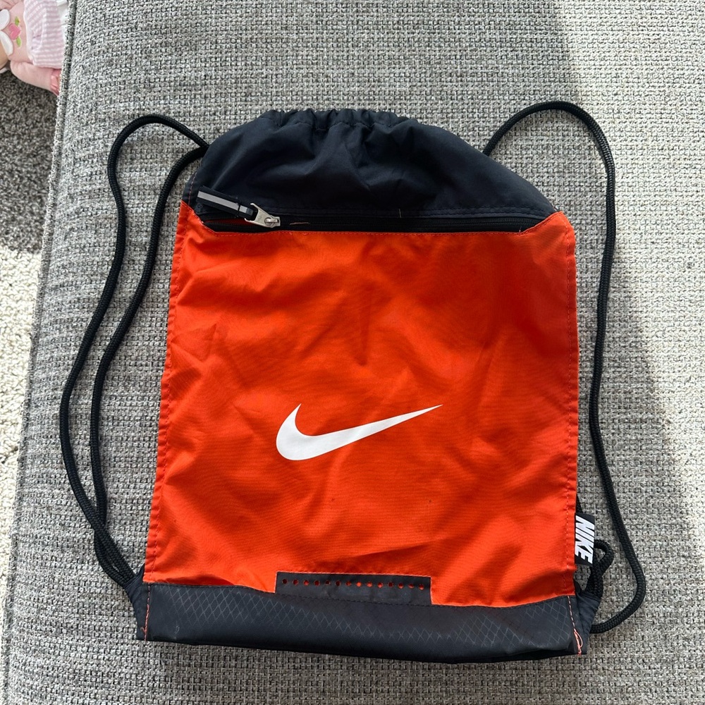 Nike Black And Red Drawstring Backpack - image 1